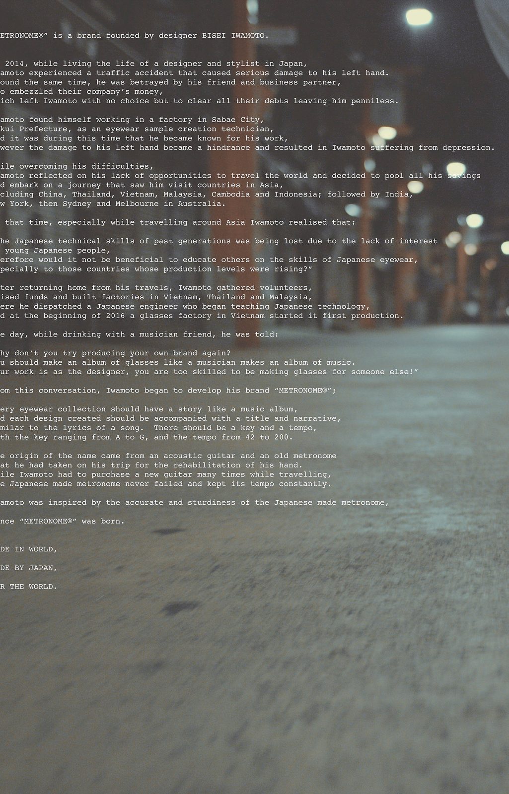 Domination of Reverberation, catalog page